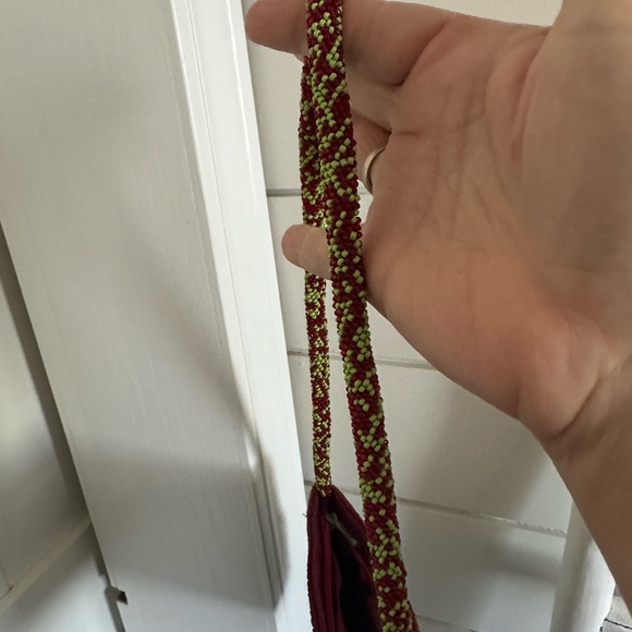 Elegant Multicolor Beaded Women's Bag burgundy, blue green yellow - Picture 9 of 9